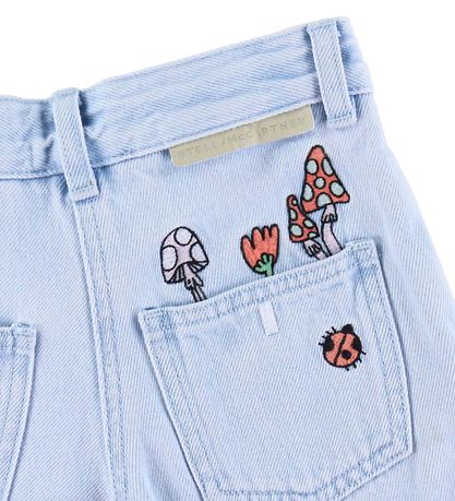 Stella McCartney Kids Denimshorts - Light blue w. Embroideries