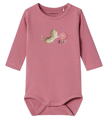 Name It Bodysuit L/æ - NbfSannie - Mauve Orchid w. Print