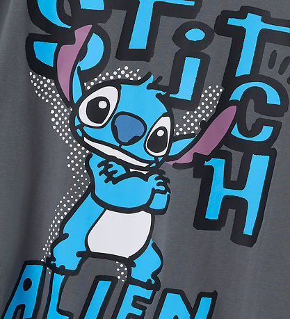Name It T-shirt - NkmDixie Stitch - Lava Smoke w. Print