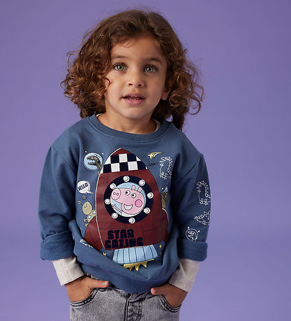 Name It Sweatshirt - NmmDeb - Peppa Pig - China Blue