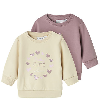 Name It Sweatshirt - NbfVrilllie - 2er-Pack - Elderberry/CAT Bäl