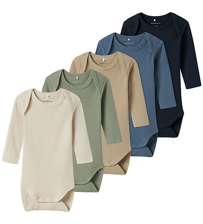 Name It Bodysuits L/æ - Rib - Noos - NbnBody - 5-Pack - China Bl