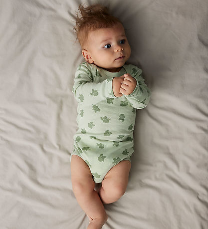 Name It Bodysuits L/æ - Noos - NbmBody - 3-Pack - Sea Foam Eleph