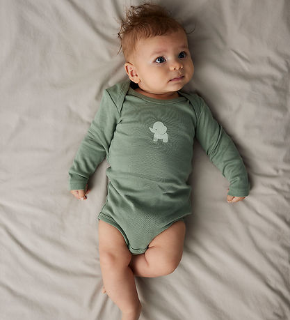 Name It Bodysuits L/æ - Noos - NbmBody - 3-Pack - Sea Foam Eleph