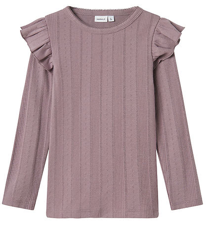 Name It Blouse - Noos - NmfJulia - Elderberry w. Pointelle