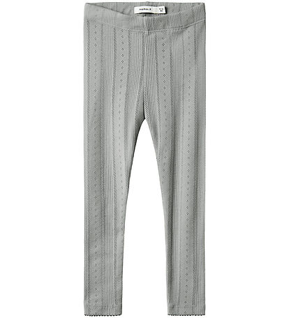 Name It Leggings - Noos - NmfJulia - Grey Melange w. Pointelle