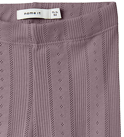 Name It Leggings - Noos - NmfJulia - Elderberry w. Pointelle