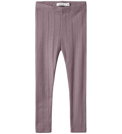 Name It Leggings - Noos - NmfJulia - Elderberry w. Pointelle