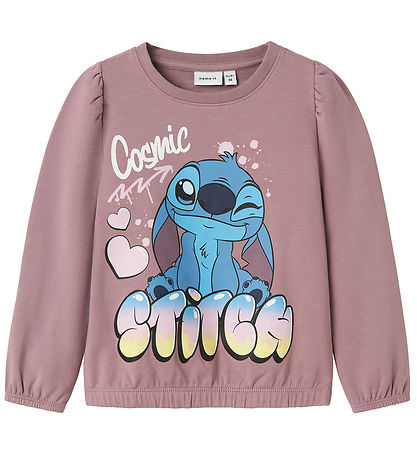 Name It Sweatshirt - NmfJessi Stitch - Elderberry w. Print