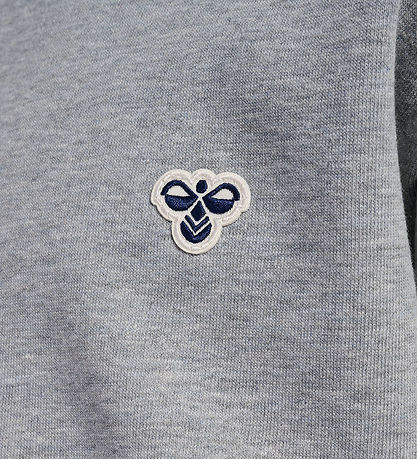 Hummel Sweatshirt - hmlJR Loose Crewneck - Grey Melange w. Logo