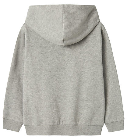 Name It Kapuzenpullover - NkmTeeddy - Grey Melange m. Print