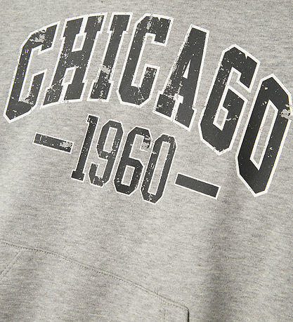 Name It Kapuzenpullover - NkmTeeddy - Grey Melange m. Print
