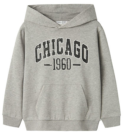 Name It Kapuzenpullover - NkmTeeddy - Grey Melange m. Print