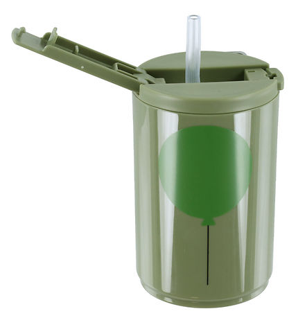 Design Letters Becher m. Strohhalme - Travel - 330 ml - Grün