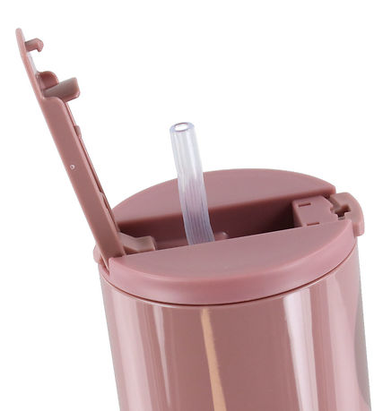 Design Letters Mugg m. Sugrör - Travel - 330 ml - Rosa
