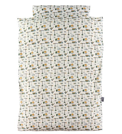 Nørgaard Madsens Bedding - Baby - White w. Work machines