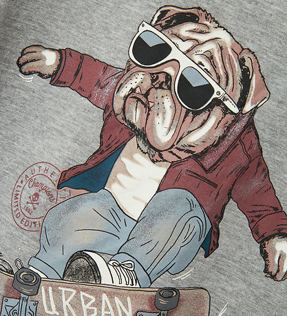 Name It T-shirt - NkmTeaske - Grey Melange w. Print