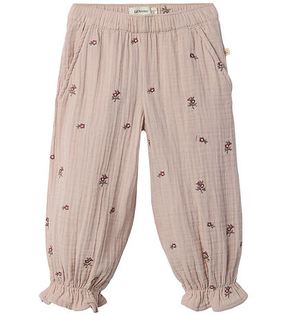 Lil' Atelier Byxor - Muslin - NmfTamina - Shadow Grey m. Bloom