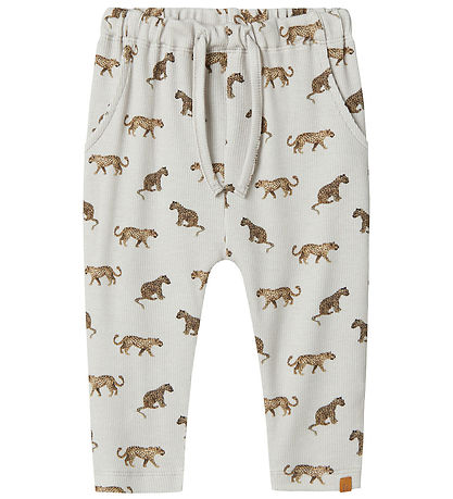 Lil' Atelier Trousers - Rib - NbmGavo - Vapor Blue w. Print