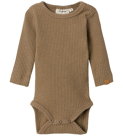 Lil' Atelier Bodysuit L/æ - Rib - NbmRajo - Petrified Oak