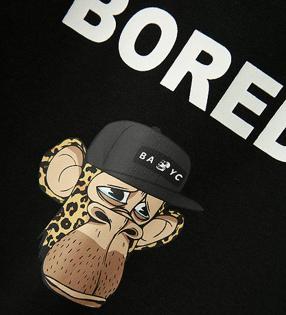 LMTD Sweatshirt - NlmAbrosso BoredOFD - Black w. Print