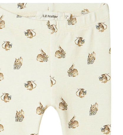 Lil' Atelier Trousers - NbnGayo - Turtledove w. Print