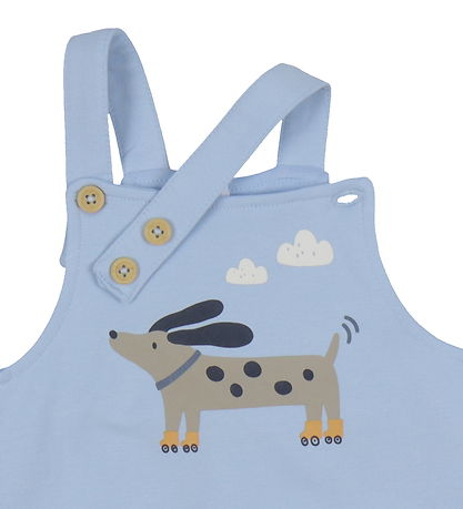 Name It Hängselbyxor - NbmVonne - Cerulean/Dog På hjul