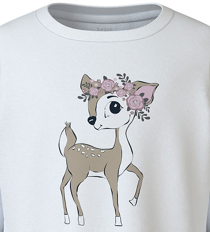 Name It Blouse - NmfVix - Bright White/Flower Deer