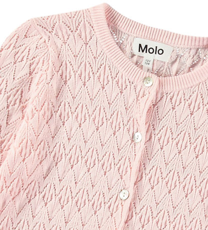 Molo Cardigan - Prjónað - Gigi - Charlotte Bleikt M. Mynsturprjó