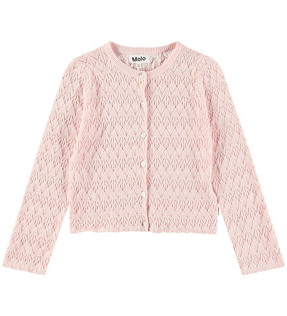 Molo Cardigan - Prjónað - Gigi - Charlotte Bleikt M. Mynsturprjó