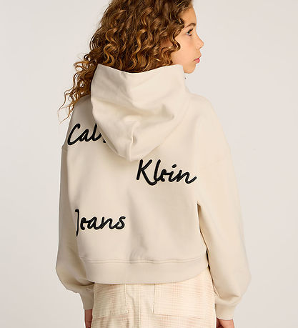 Calvin Klein Hettupeysa - Rithönd Lógó - Turtildúfa