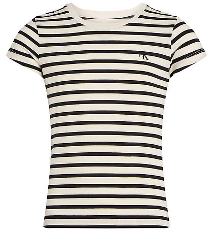Calvin Klein T-shirts - 2er-Pack - Stripe Slim - Turteltaube/Ck 