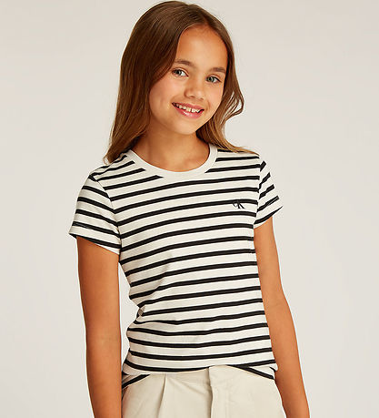 Calvin Klein T-shirts - 2er-Pack - Stripe Slim - Turteltaube/Ck 