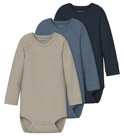 Name It Bodysuits L/æ - Rib - Noos - NbnBody - 3-Pack - China Bl