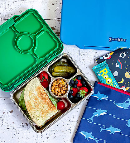 Yumbox Lunchbox w. 4 Rum - Bento Steel - Pomme Green