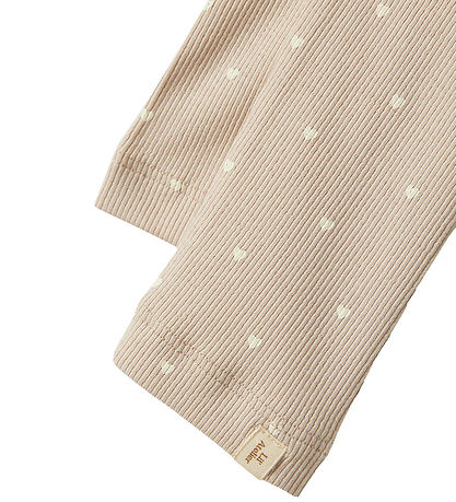 Lil' Atelier Leggings - Rib - NmfGago - Gray Morn/Heart