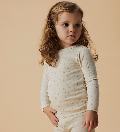 Lil' Atelier Blouse - Rib - NmfGago - Turtledove/Flower