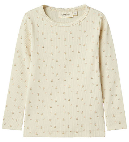 Lil' Atelier Blouse - Rib - NmfGago - Turtledove/Flower