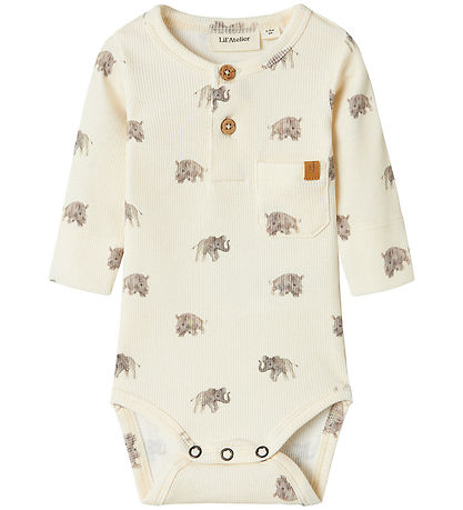 Lil' Atelier Bodysuit L/æ - Rib - NbmGavo - Turtledove
