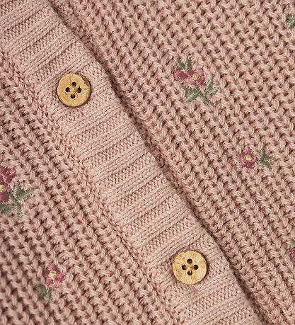 Lil' Atelier Cardigan - Knitted - NbfEmlen - Shadow Gray w. Flow
