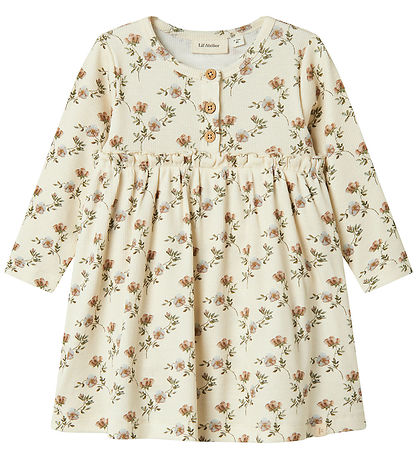 Lil' Atelier Bodysuit L/æ - Rib - NbfGavo - Turtledove/FLOWERS