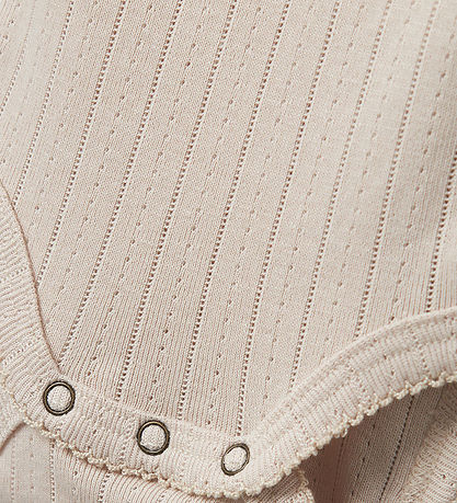 Lil' Atelier Bodysuit L/æ - NbfRachel - Gray Morn w. Pointelle