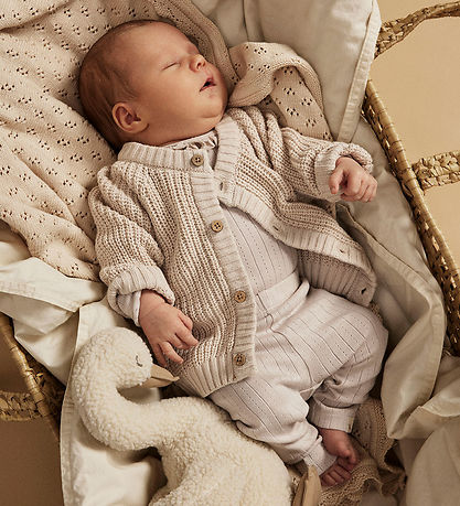 Lil' Atelier Bodysuit L/æ - NbfRachel - Gray Morn w. Pointelle