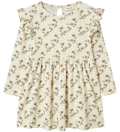 Lil' Atelier Dress - Rib - NmfGavo - Turtledove/Flower