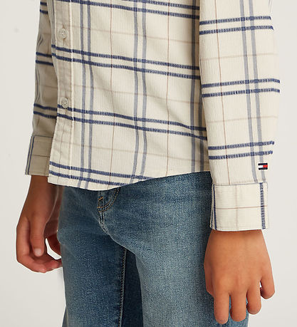Tommy Hilfiger Hemd - Cord - Classic+ Beige/Navy Kariert