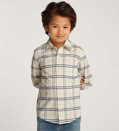 Tommy Hilfiger Hemd - Cord - Classic+ Beige/Navy Kariert