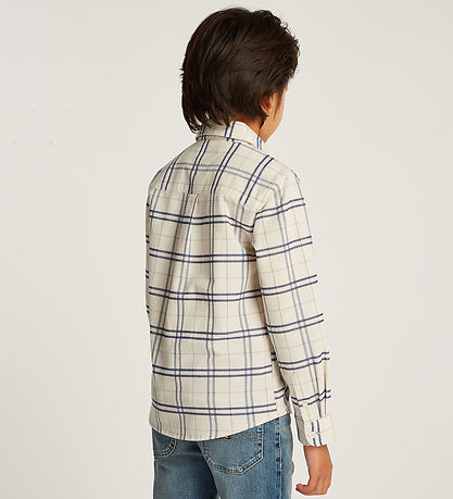 Tommy Hilfiger Hemd - Cord - Classic+ Beige/Navy Kariert