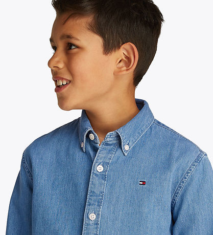 Tommy Hilfiger Skyrta - Gallaefni Chambray - Gallaefni Medium+ Þ