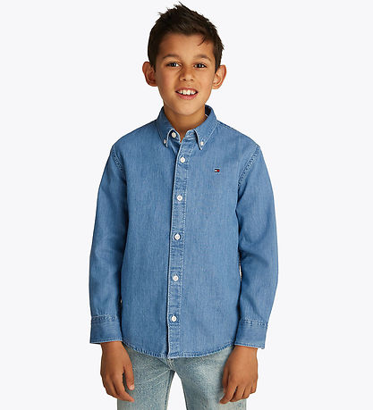 Tommy Hilfiger Skyrta - Gallaefni Chambray - Gallaefni Medium+ Þ