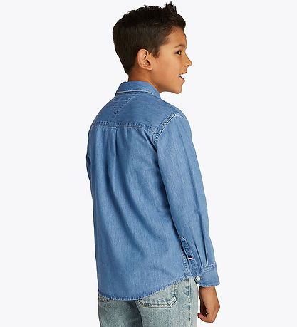 Tommy Hilfiger Skyrta - Gallaefni Chambray - Gallaefni Medium+ Þ